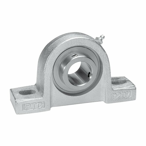 Iptci Pillow Block Ball Bearing Unit, .875 in Bore, Nickel Plated Hsg, Hard Chrome Insert, Set Screw Lock CUCNPP205-14